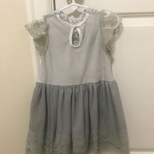 Girls lace and tule grey dress size 4T